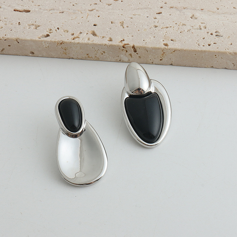New Chinese Style Accessories Irregular Stitching Black Onyx Necklace Women - Image 9