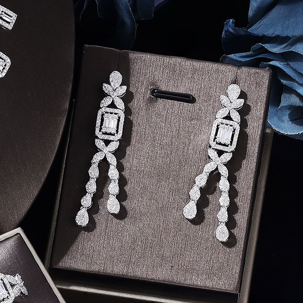 Zircon Necklace Earrings Bracelet Ring Set Of Four - Image 8
