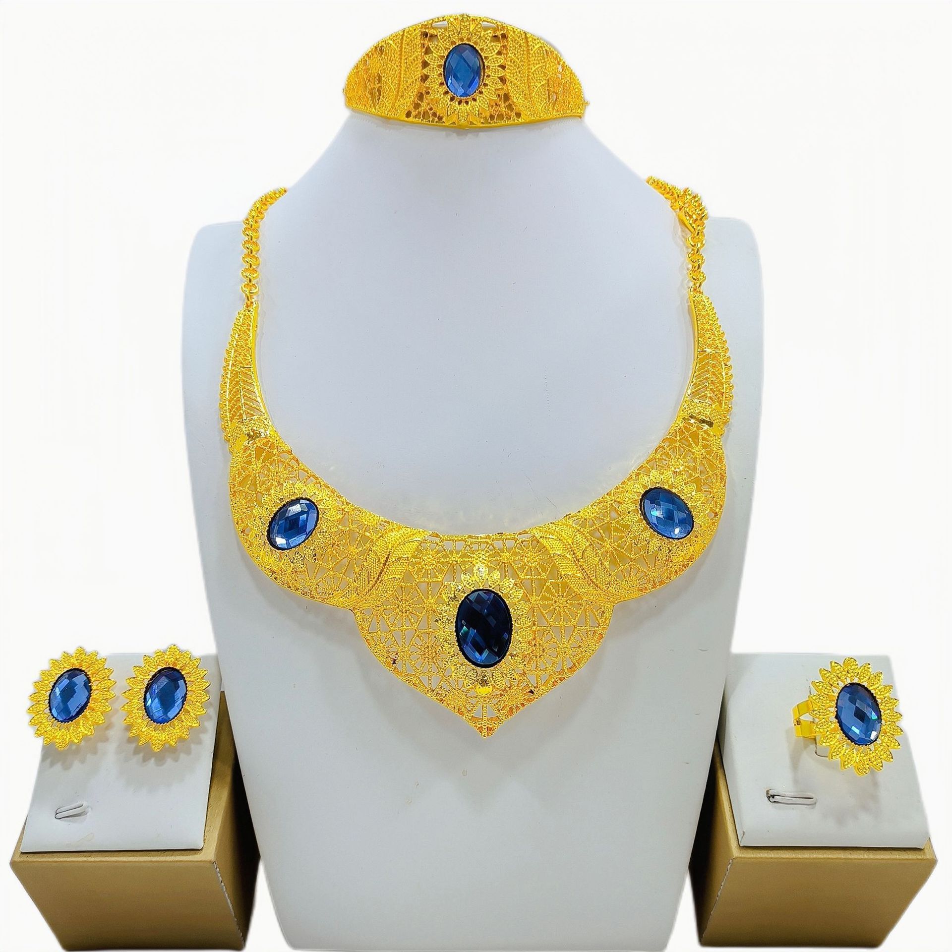 Women's Fashionable Golden New Jewelry Set Decorations - Image 4