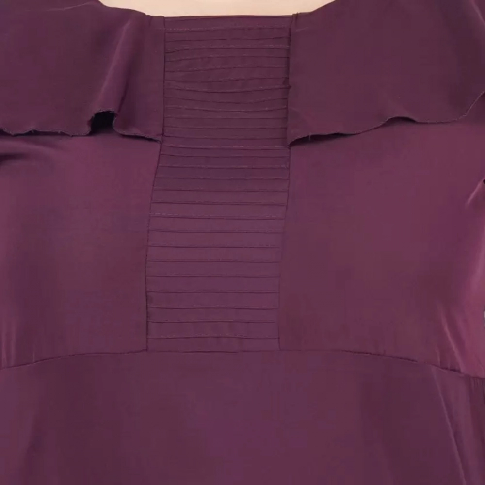 Generic Women's Fit And Flare Purple Dress (Color:Purple, Material:Polyester) - Image 3