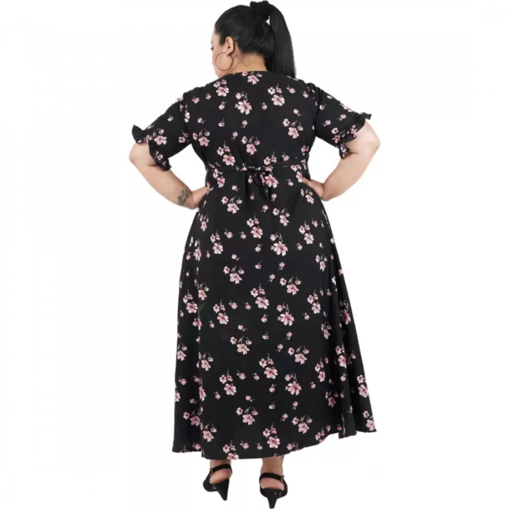 Generic Women's Maxi Black Dress (Color:Black, Material:Poly Crepe) - Image 7