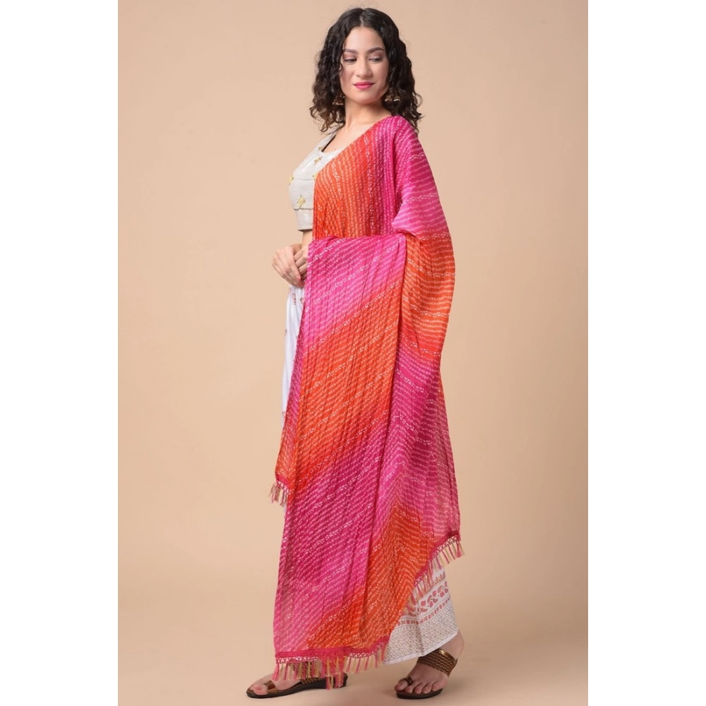 Generic Women's Chanderi Printed Dupatta (Multicolor, Length: 2.25 to 2.50 Mtr) - Image 3