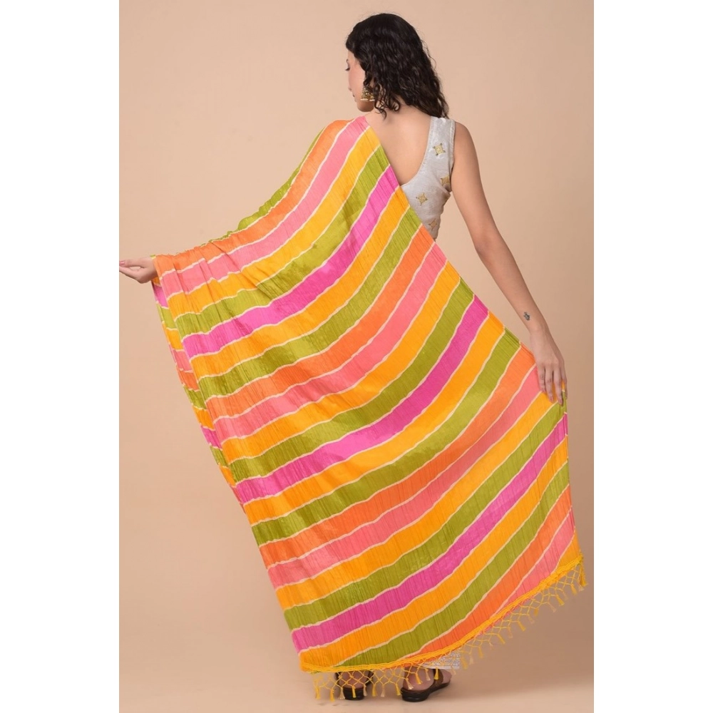 Generic Women's Chanderi Printed Dupatta (Multicolor, Length: 2.25 to 2.50 Mtr) - Image 5