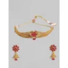 Generic Women's Rose Gold Plated Alloy Necklace & Earings Set (Gold)
