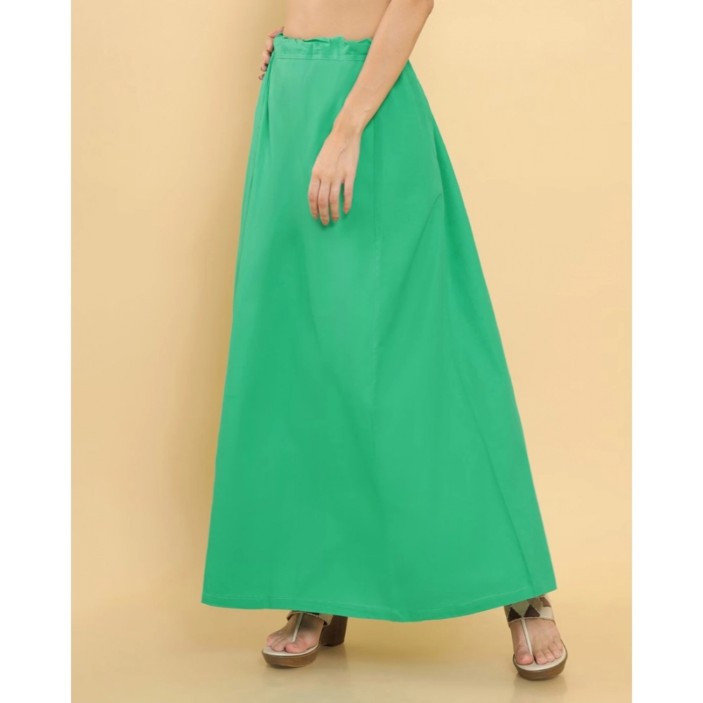 Generic Women's Cotton Solid Free Size Petticoat (Green) - Image 2