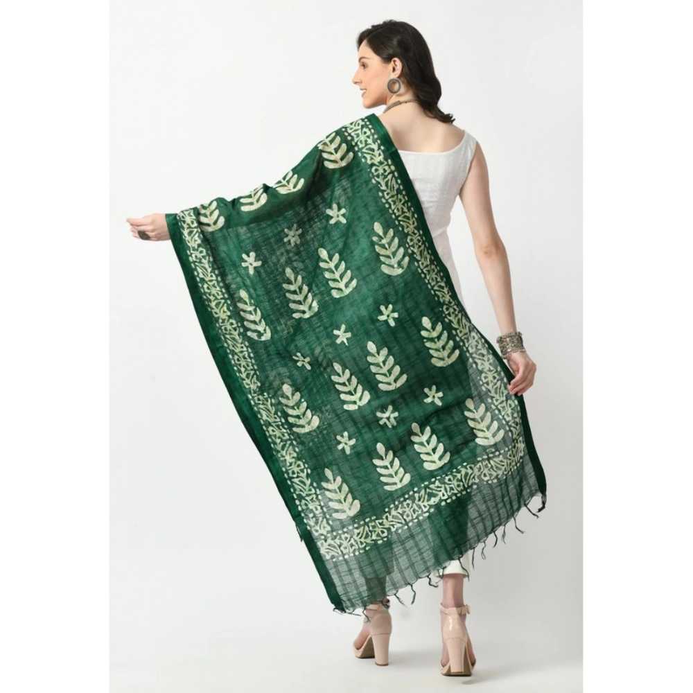 Generic Women's Cotton Printed Dupatta (Green, Length: Free Size) - Image 4