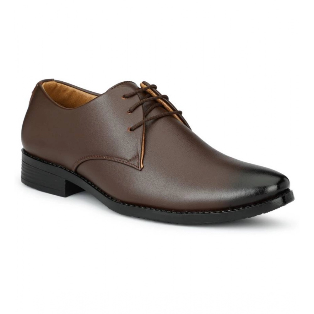 Generic Men's Faux Leather Formal Shoes (Brown) - Image 2