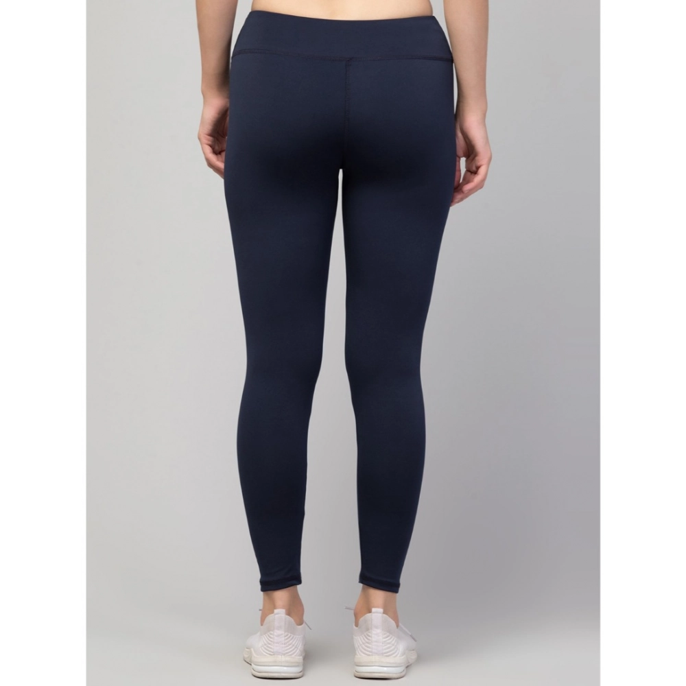 Generic Women's Polyester Solid Ankle Length High-Rise Tights (Navy) - Image 5