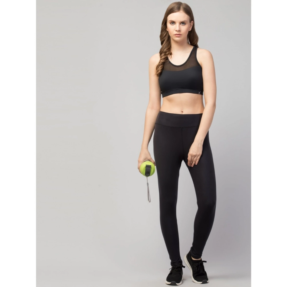 Generic Women's Polyester Solid Ankle Length High-Rise Tights (Black) - Image 3