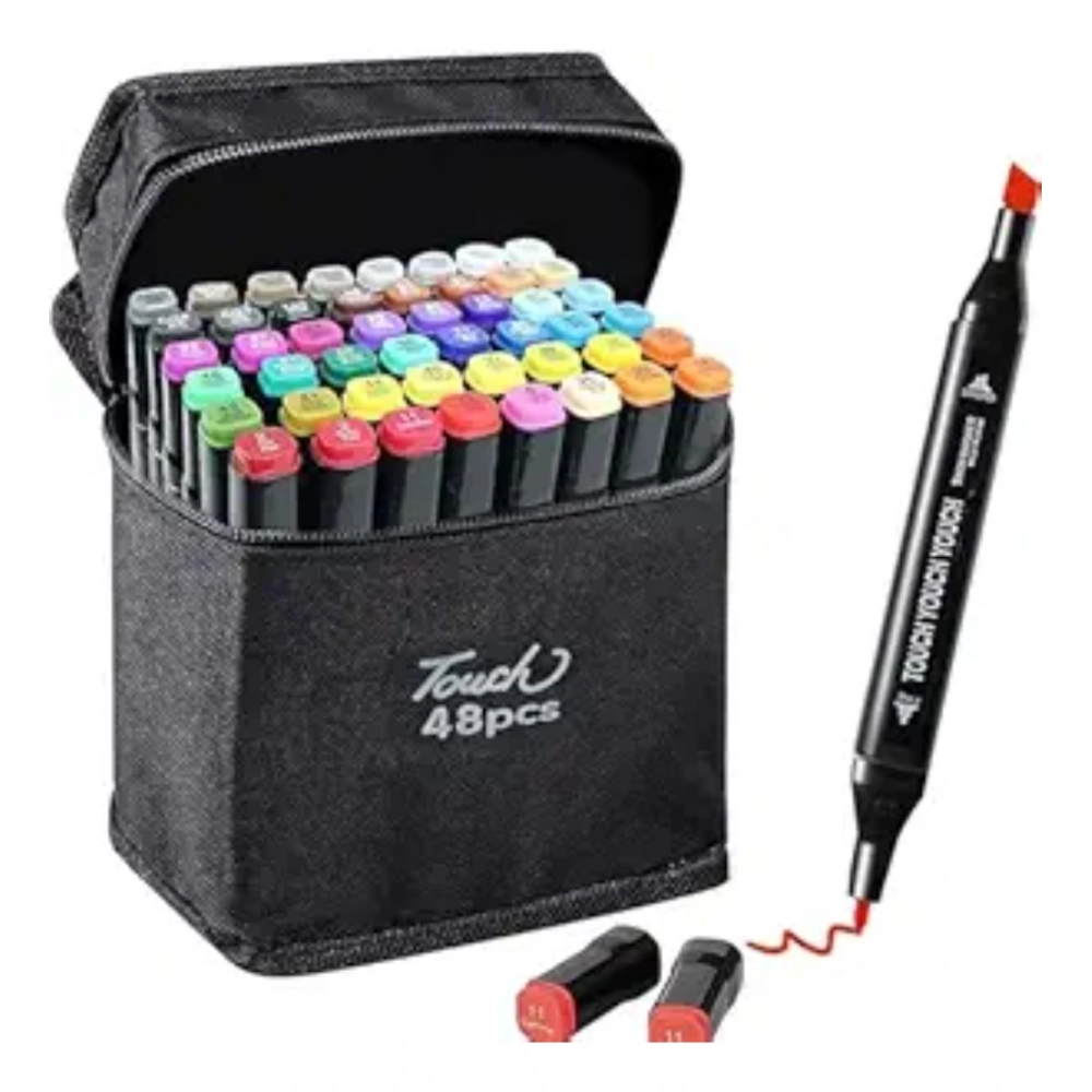 Generic Plastic 48Pcs Colors Art Markers Sketch Pen Dual Tip Artist Art Marker (Multicolor )