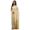 Generic Women's Silk Printed Saree With Unstitched Blouse 5.5Mtr (Cream)