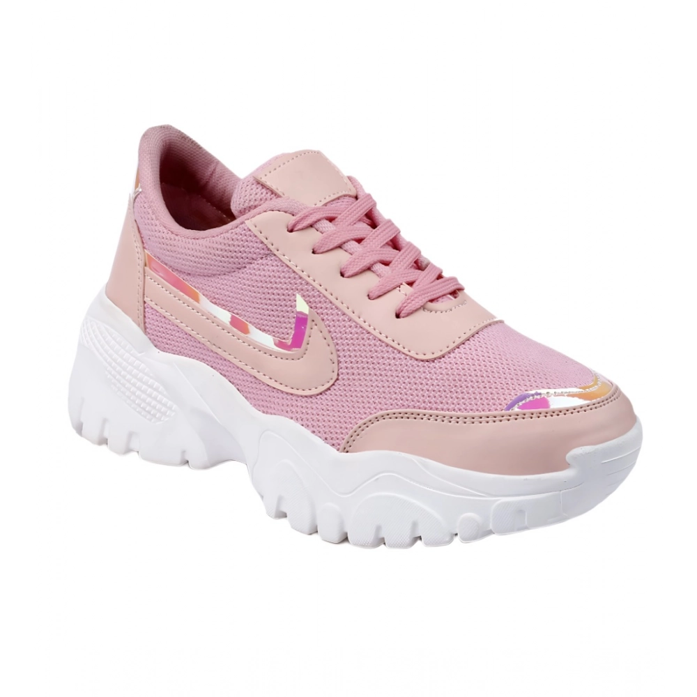 Generic Women's Casual Mesh Printed Lace-Ups Shoes (Pink) - Image 5