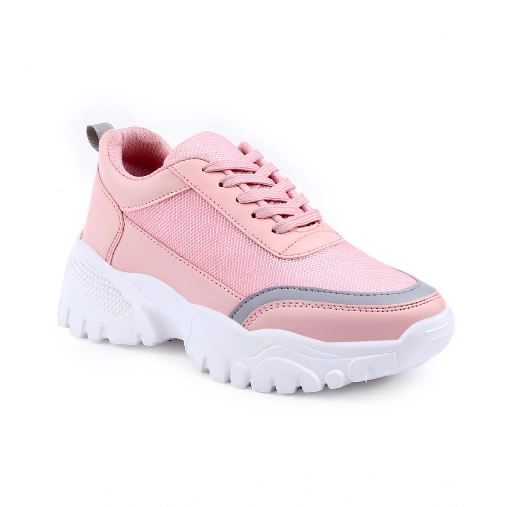 Generic Women's Casual Mesh Printed Lace-Ups Shoes (Pink) - Image 5