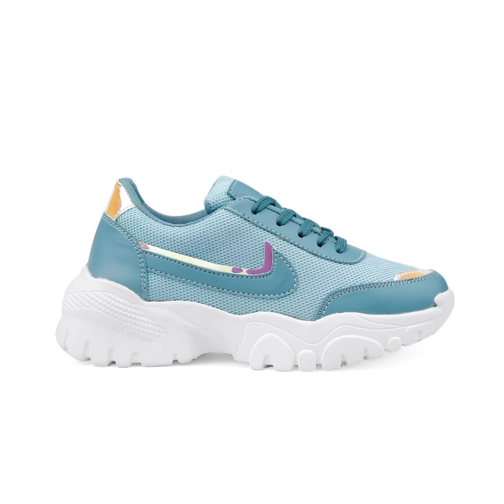 Generic Women's Casual Mesh Printed Lace-Ups Shoes (Blue) - Image 3