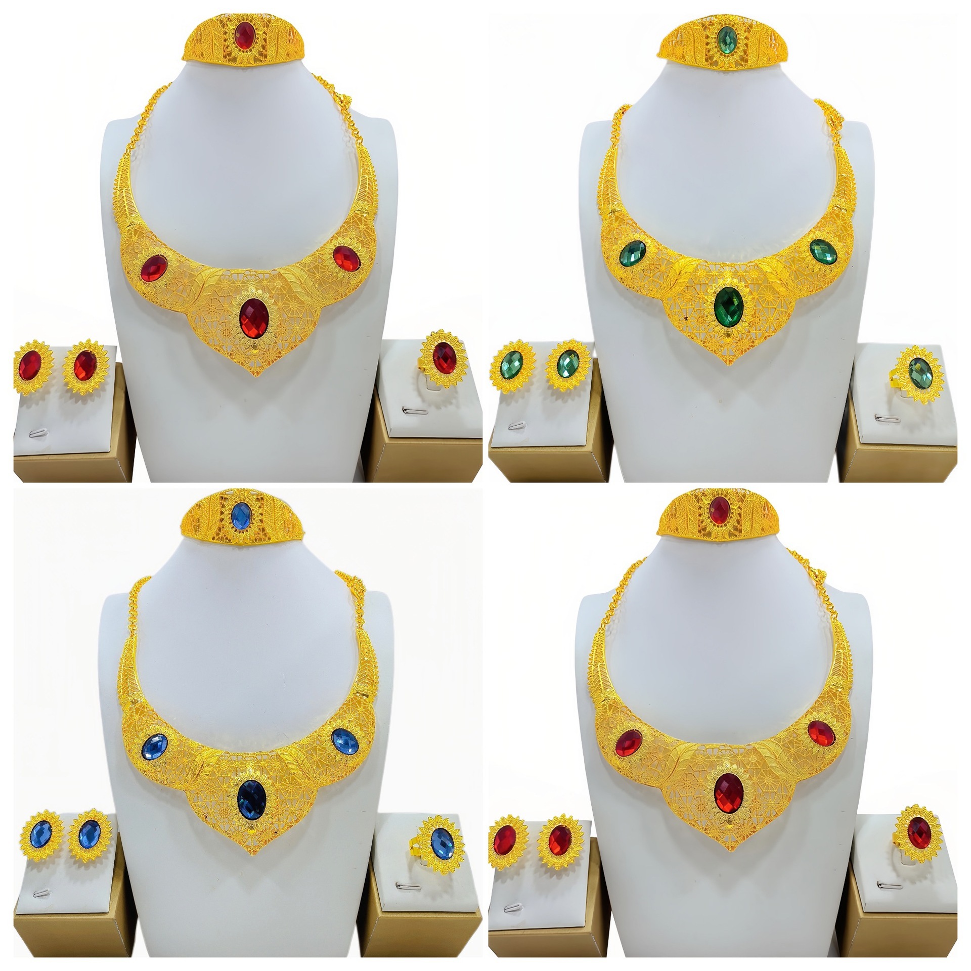 Women's Fashionable Golden New Jewelry Set Decorations