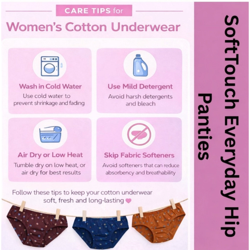 Generic Pack of_3 Women's Cotton Printed Hipster Panty (Multicolor) - Image 5