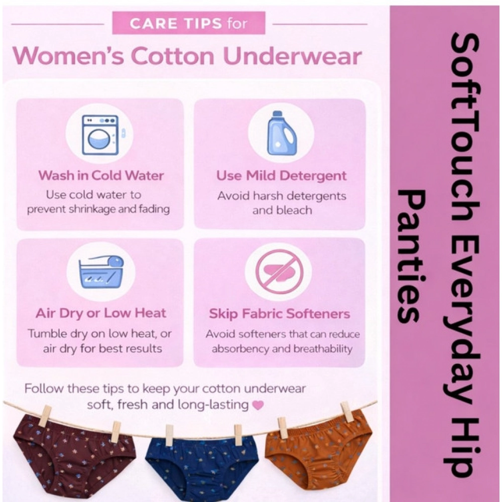Generic Pack of_3 Women's Cotton Printed Hipster Panty (Multicolor) - Image 5