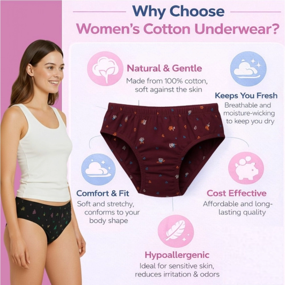 Generic Pack of_6 Women's Cotton Printed Hipster Panty (Multicolor) - Image 3