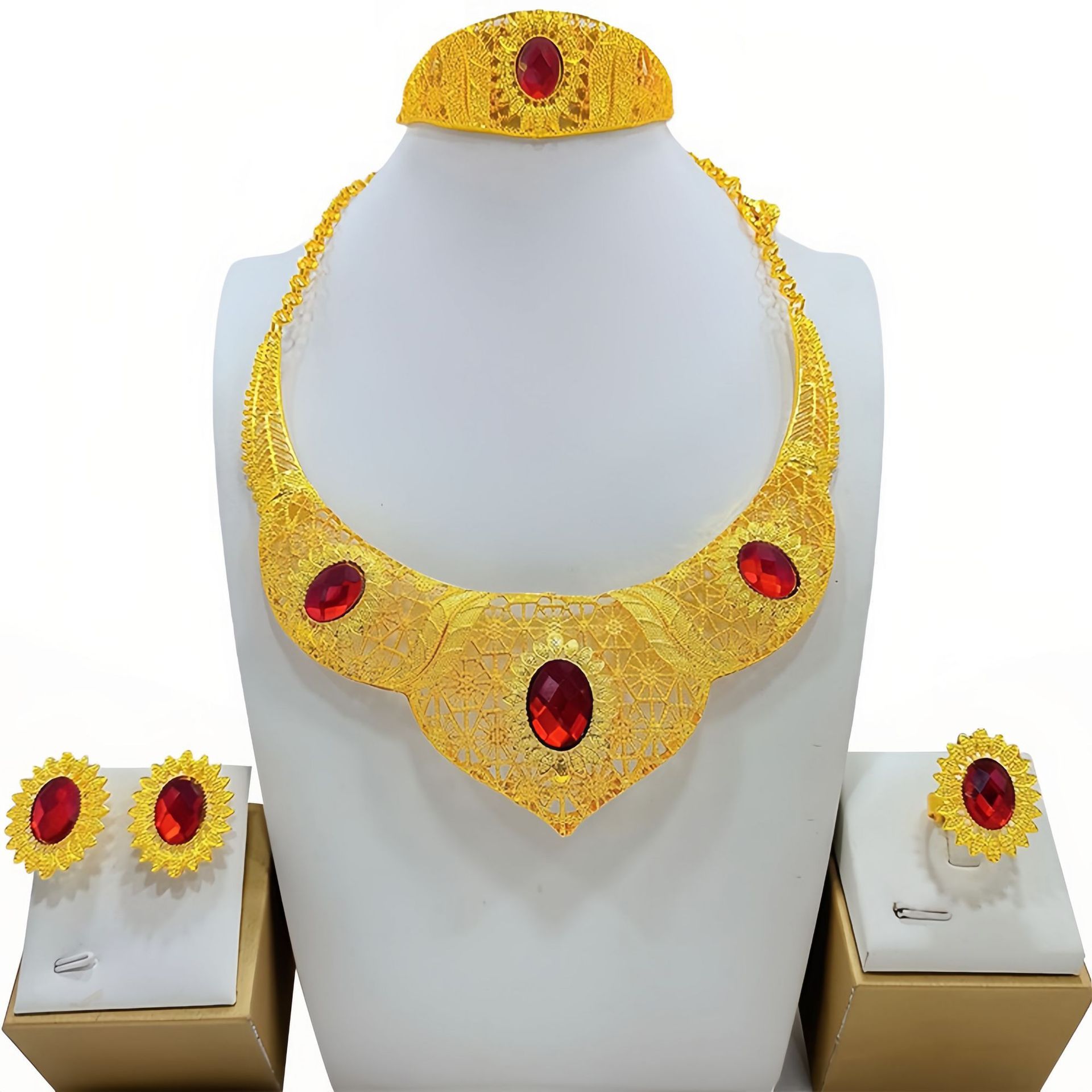 Women's Fashionable Golden New Jewelry Set Decorations - Image 2