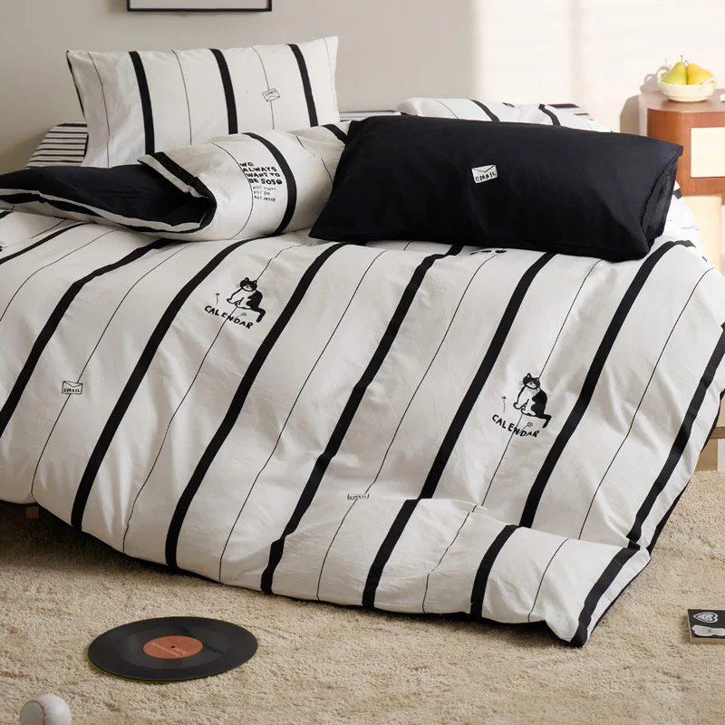 Ukrabbit Comfort-Black and White Striped Cat|Bedding set Duvet Cover & Pillowcase - Image 5