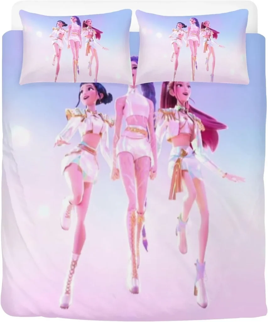 KPop Demon H-Hunters Bed Covers Bedding Set,Cartoon Cover Modern Printed 2/3 Piece Set Bed Cover,Adult Girl Boy Birthday Gifts