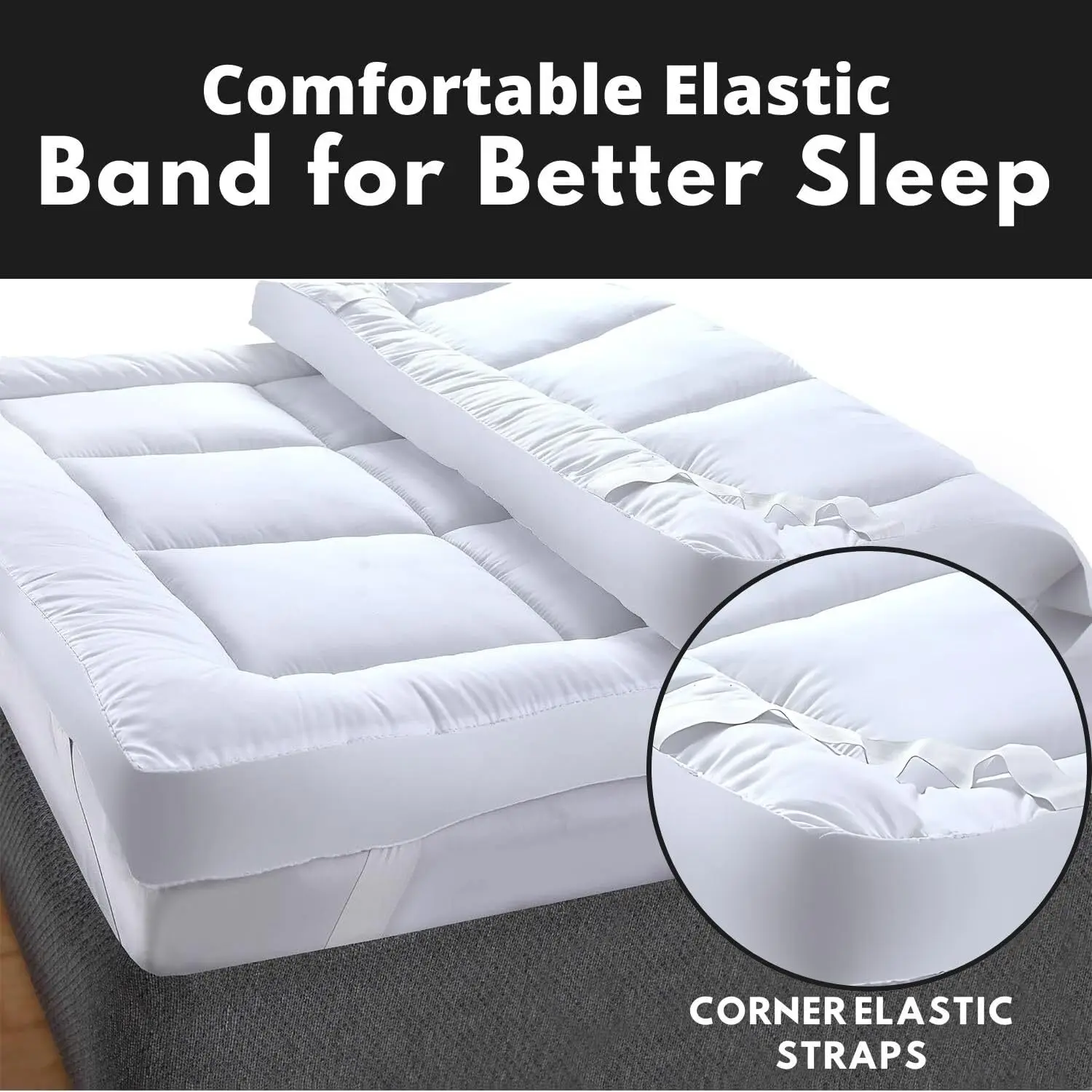 Luxurious Hotel-Style Mattress Topper White Color - 10cm/4" Thick for All Beds (Single, Twin, Double, Queen, King) - Image 2