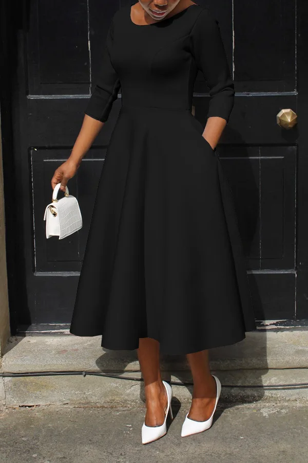 Elegant Evening Maxi Dress Women Solid O Neck High Waist 2023 Party Wedding Cocktail Birthday Long Dresses Women - Image 6