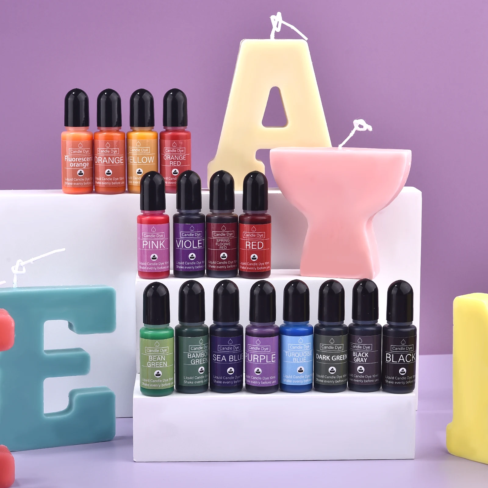 16 Colors Candle Wax Pigment Colorant Non-Toxic Soy Candle Wax Pigment Liquid Dye Soy Wax DIY Soap Dyes Candle Making Supplies - Image 2