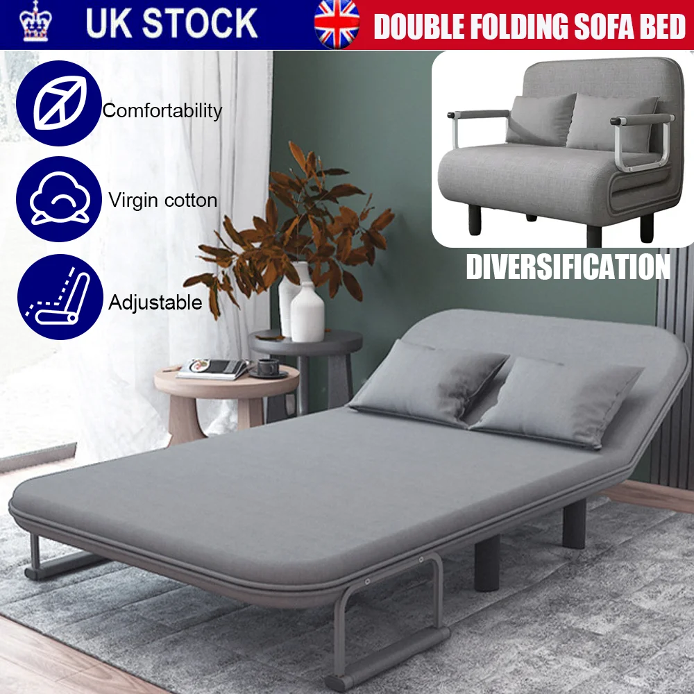 190CM Double Fabric Sofa Bed Sleeper Couch Sofabed Settee Recliner Beds Folding