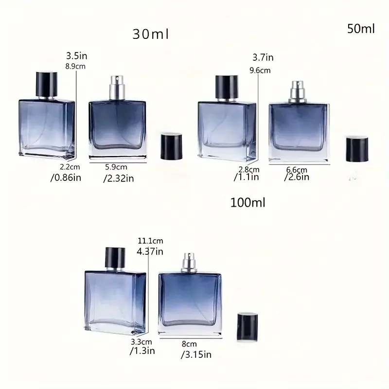 1Pc30Ml/50Ml/100Ml Gradient Blue Glass Perfume Sprayer - Portable Refillable Travel Spray Bottle for Perfume, Cosmetics and Liquid, Perfume Bottle - Image 3