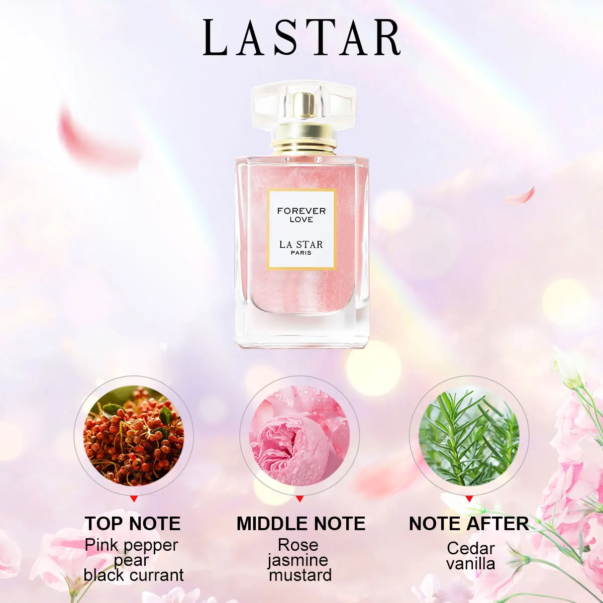 LASTAR Women's Long-lasting Perfume , Two bottles Totaling 110ml/3.72fl oz, Rose &Jasmine Fragrance,Christmas/New Year Gifts - Image 2