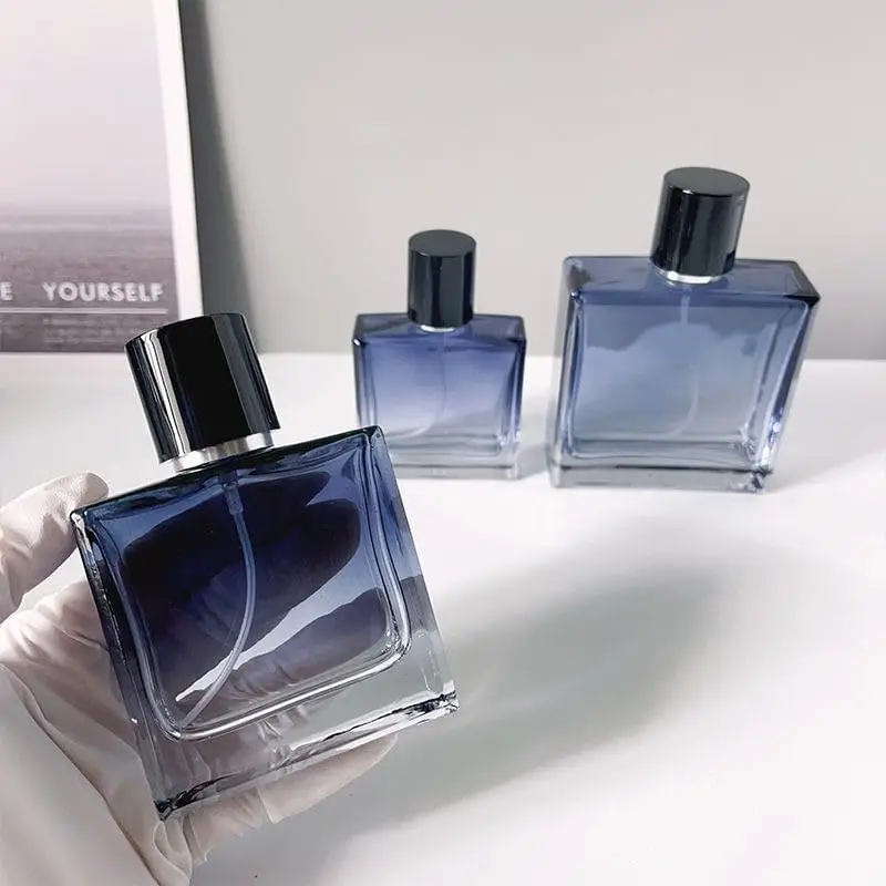 1Pc30Ml/50Ml/100Ml Gradient Blue Glass Perfume Sprayer - Portable Refillable Travel Spray Bottle for Perfume, Cosmetics and Liquid, Perfume Bottle