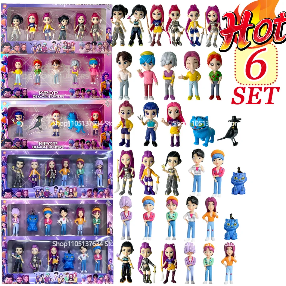 Anime Kpops Demon Hunters Figure Rumi Zoe Mira anime polyvinyl chloride character collection desktop trinkets Childrens gift