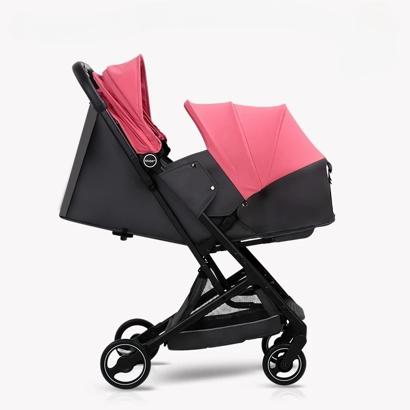 High Carbon Steel Baby Strollers, Can Sit or Lie Down Four Wheel Strollers, Lightweight Stroller High Landscape Baby Pushchair