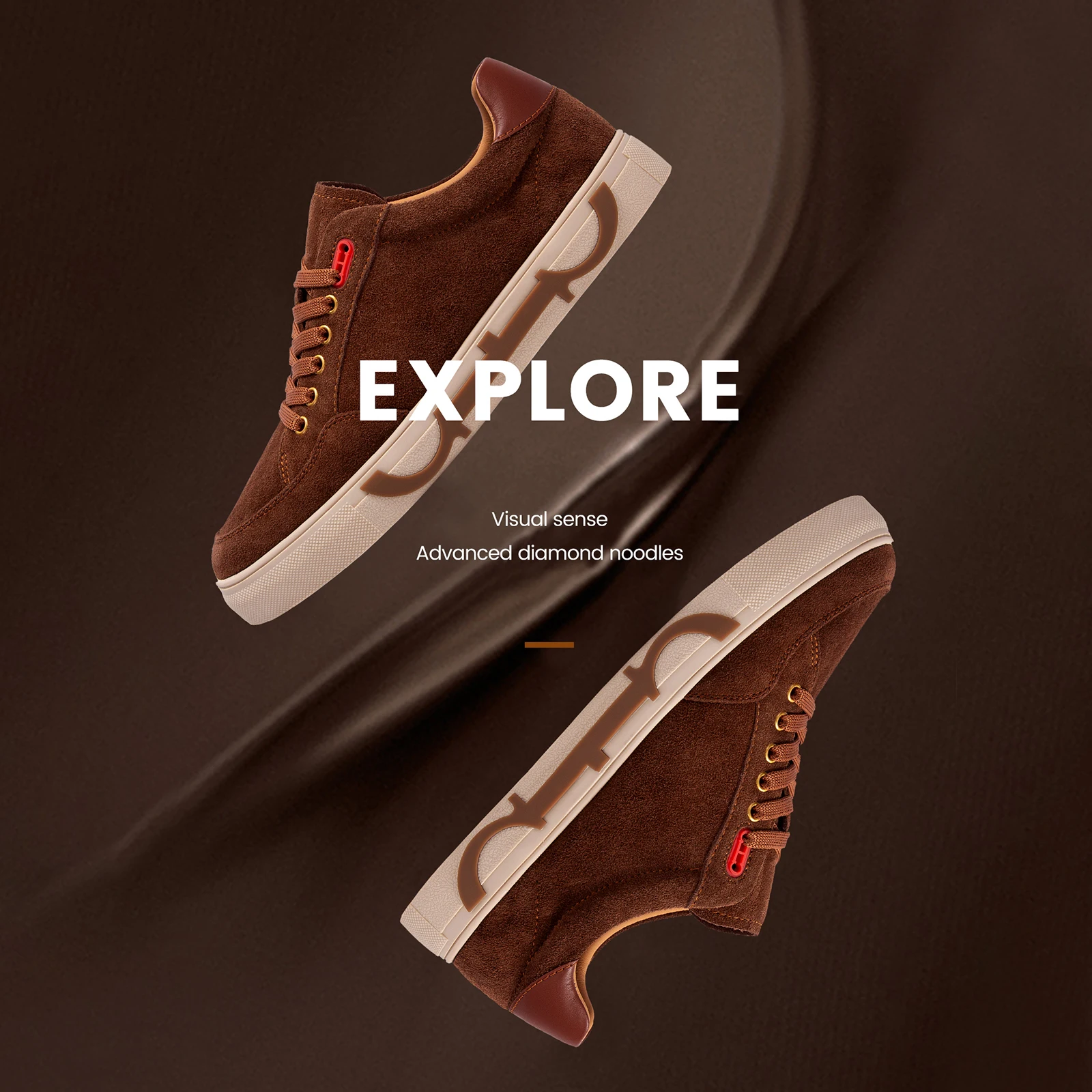 Men's 2025 new luxury brand high-grade leather casual shoes flat bottom breathable comfortable board shoes coffee color - Image 3