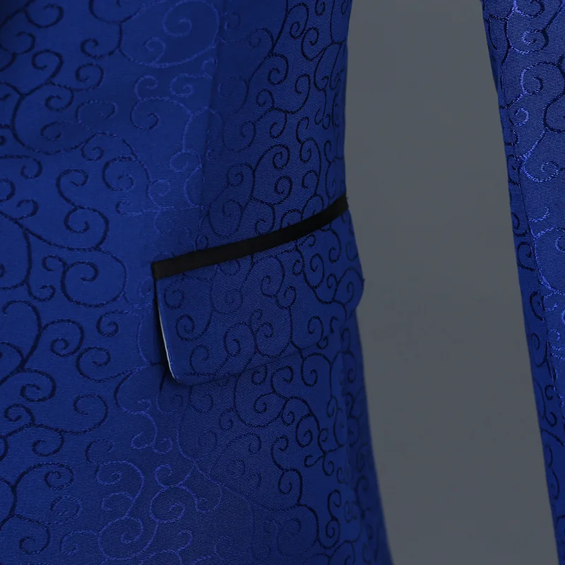 2026 New Men's Blue Suit Jacket with Black Trousers, Wedding Party Two-Piece Set, Asian Sizes M-XXL.Red or Blue Available - Image 4