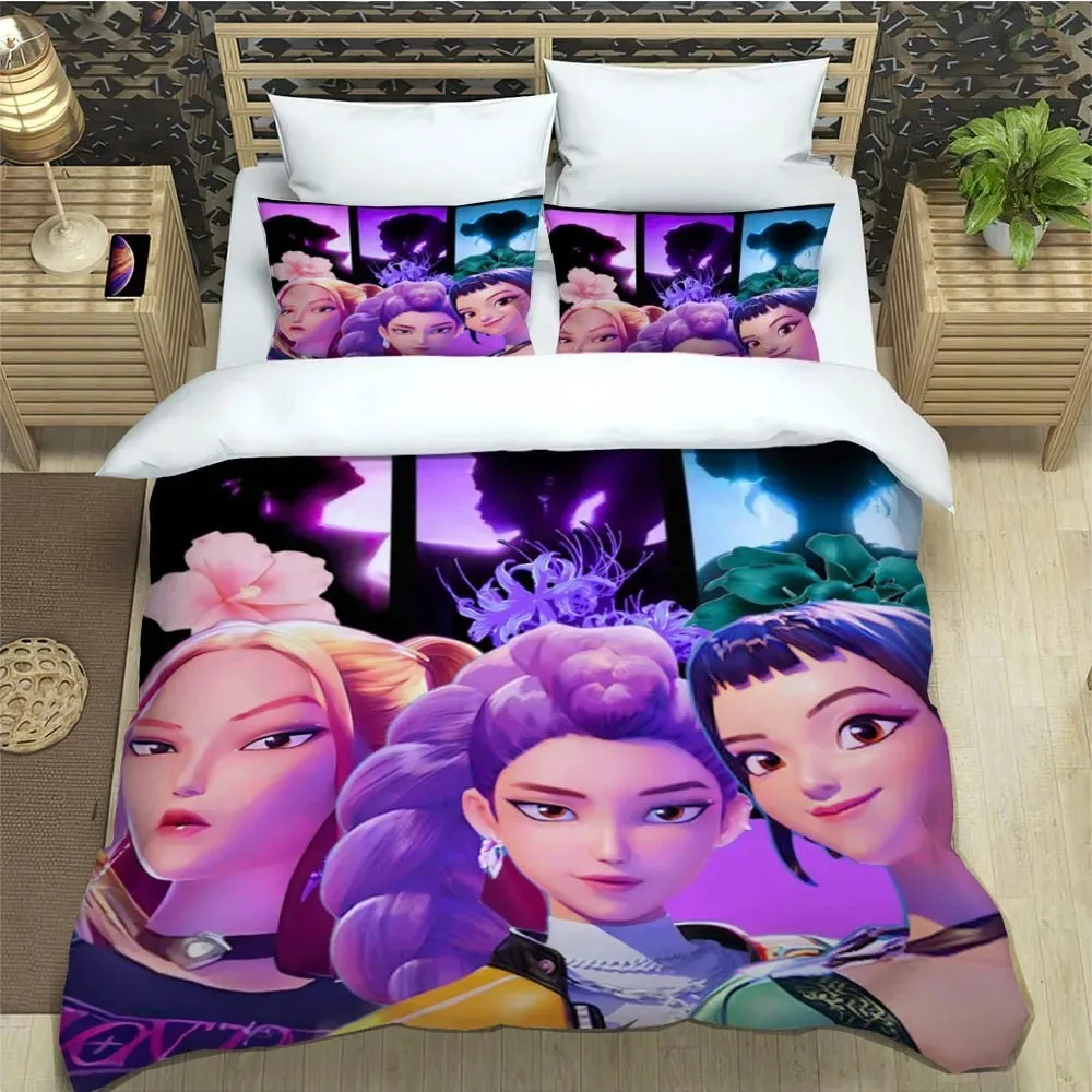 KPop Demon Hunters printed Bedding Sets exquisite bed supplies set duvet cover comforter set bedding set luxury Birthday Gift