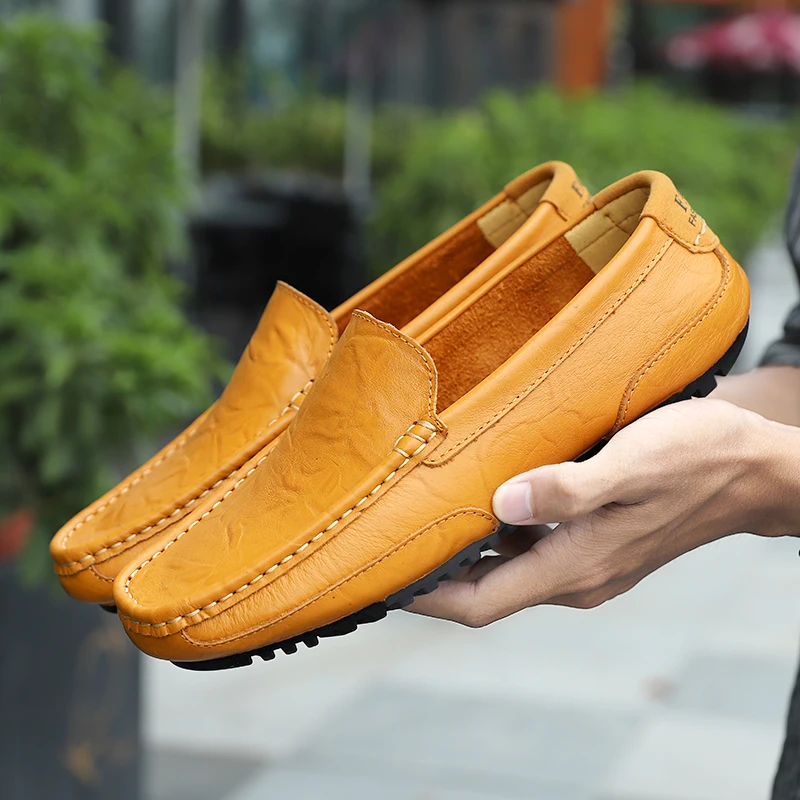 Genuine Leather Breathable Mocasines Casual Loafers Leather Shoes For Men Slip On Formal Italian Driving Flat Chaussure Homme - Image 6