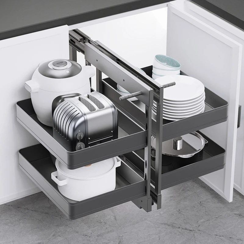 Sliding Kitchen Cabinet Storage Metal Cabinets Organizers Large Removable Spice Drawer Household Narrow Auxiliary Furniture