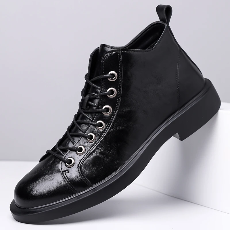 2025 New Men's Handmade Leather Loafers Boots Fashion Ethnic Style Casual Shoes Comfortable Lightweight Breathable Mens Boots