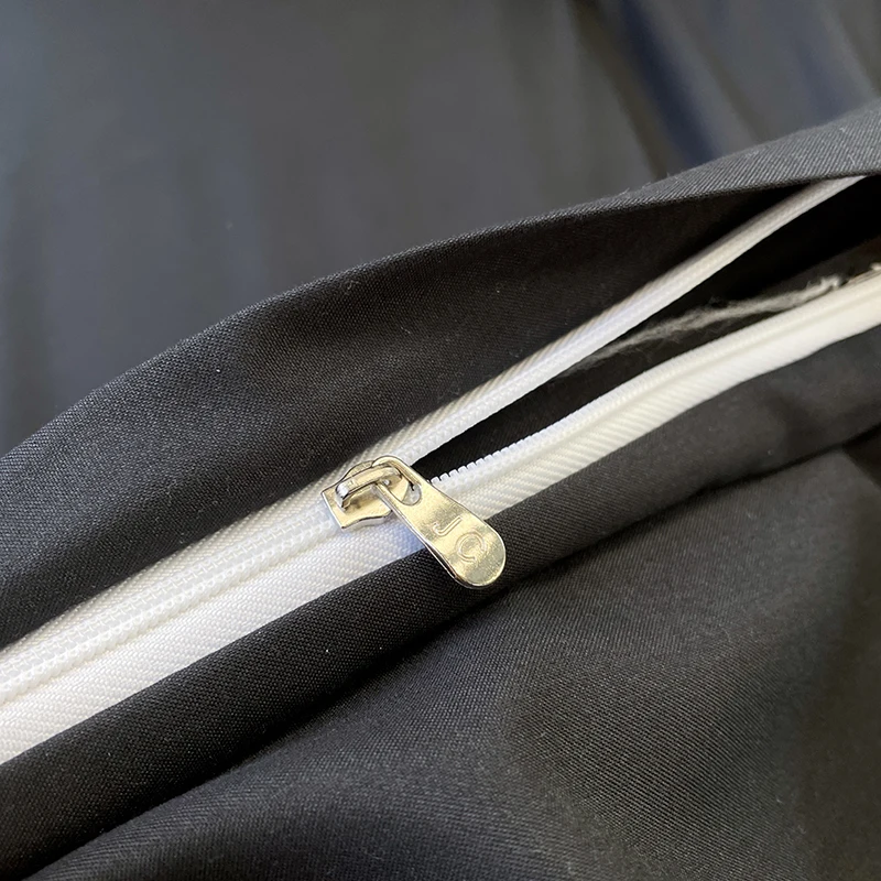 Black Bedding Set Soft Bed Linen Set Washed Cotton Duvet Cover Pillowcase and Bedsheet постельное бельё набор Home Bedclothes - Image 6