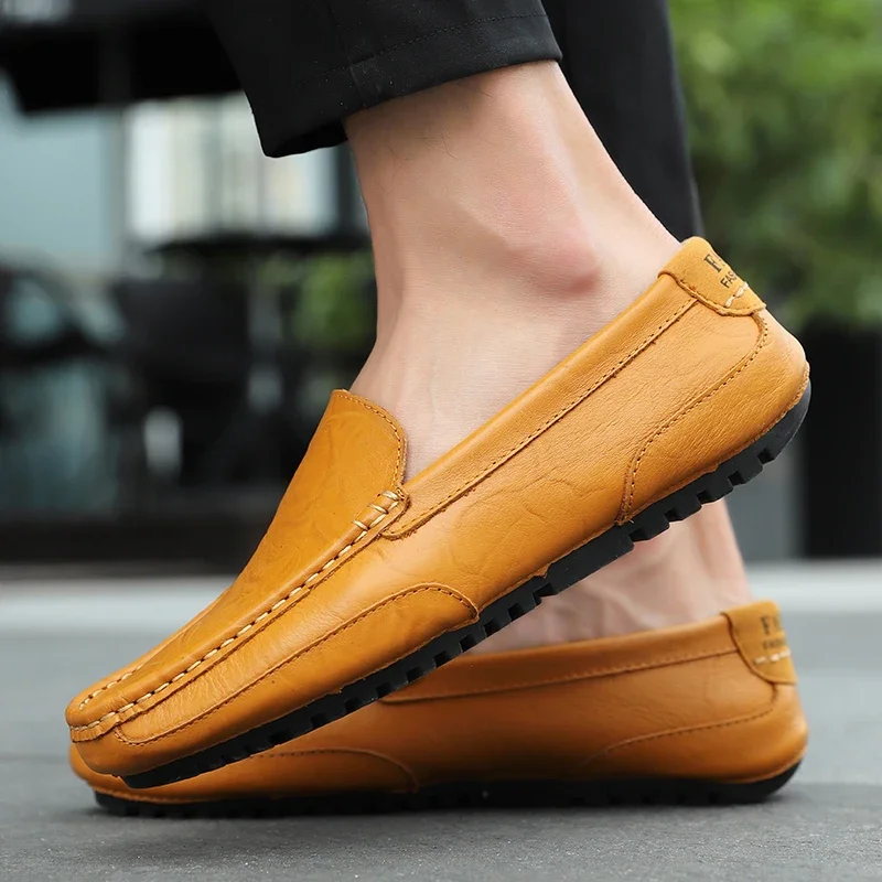 Genuine Leather Breathable Mocasines Casual Loafers Leather Shoes For Men Slip On Formal Italian Driving Flat Chaussure Homme - Image 5