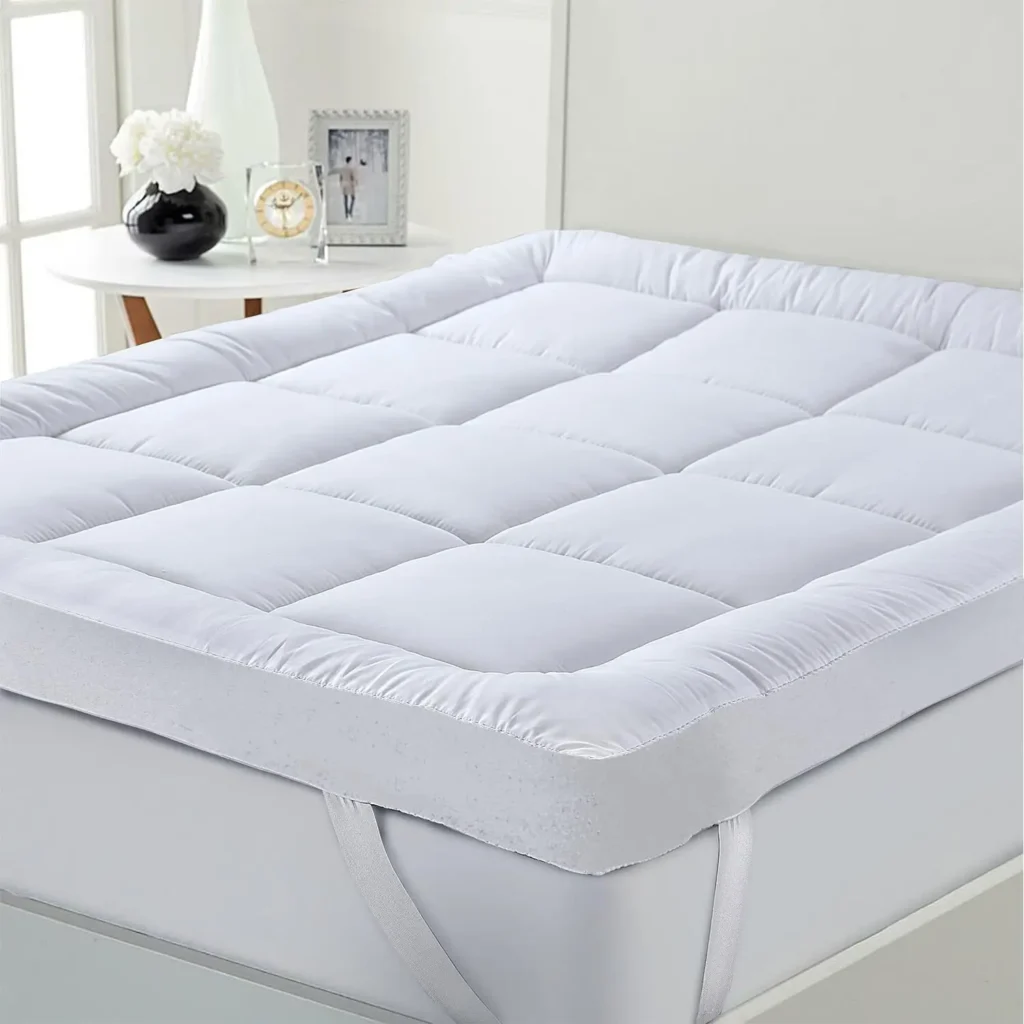 Luxurious Hotel-Style Mattress Topper White Color - 10cm/4" Thick for All Beds (Single, Twin, Double, Queen, King)