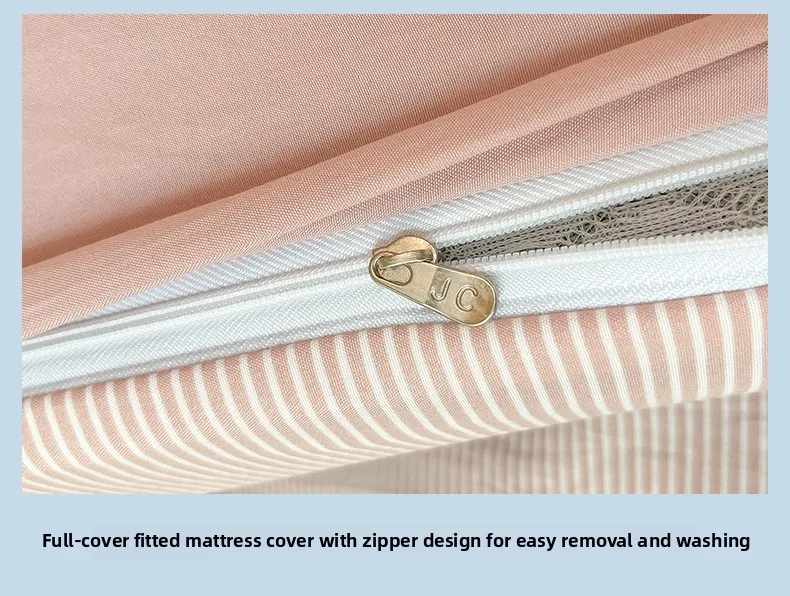 Universi Student Dormi Mattr Cover Waable Cotton Pad Full Wrap Single Person 90x200 Bed Mattr Quilt Cover - Image 3