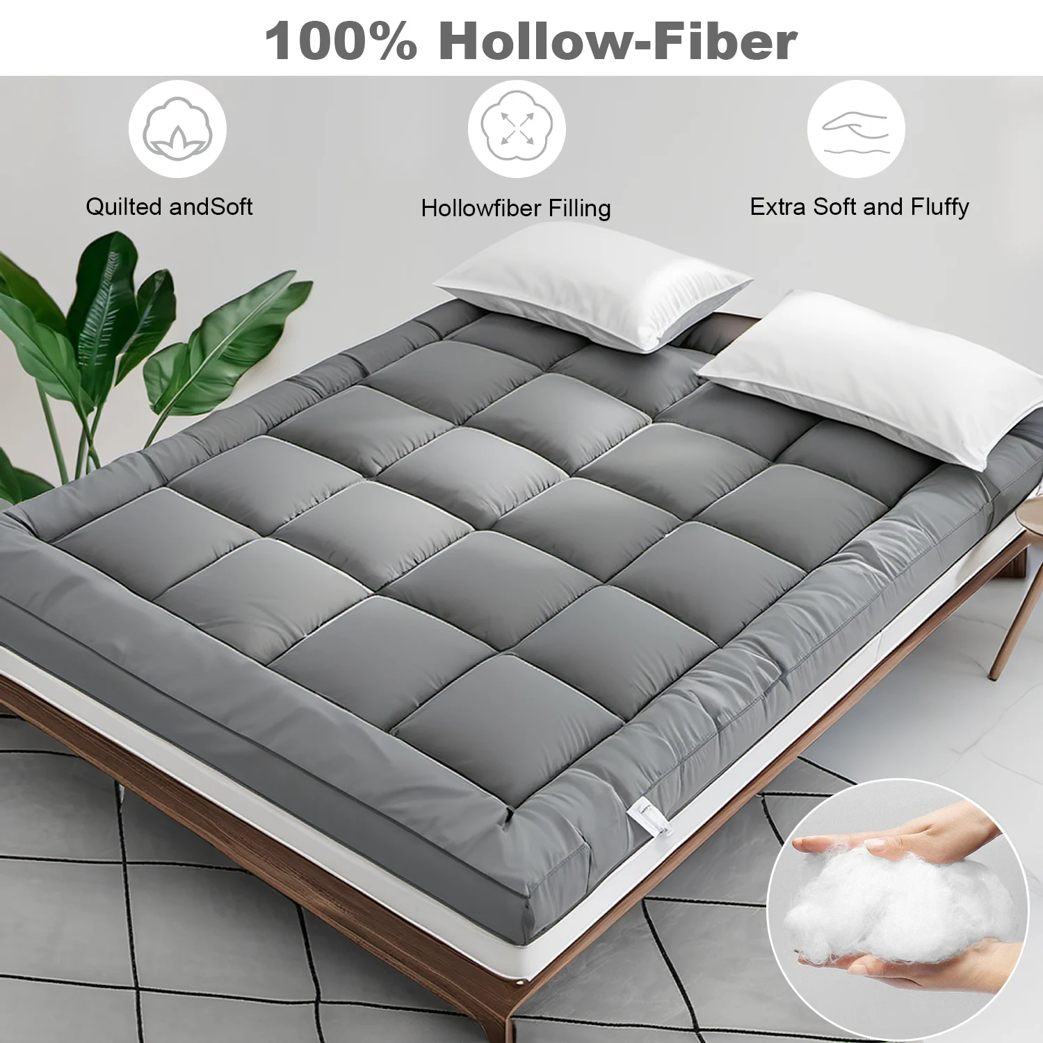 150CM Queen Mattress Topper for Body Pain Relief Thickened Soft Mattress Pad Cover 3D fiber Bed Topper Foldable Floor Tatami Mat - Image 3