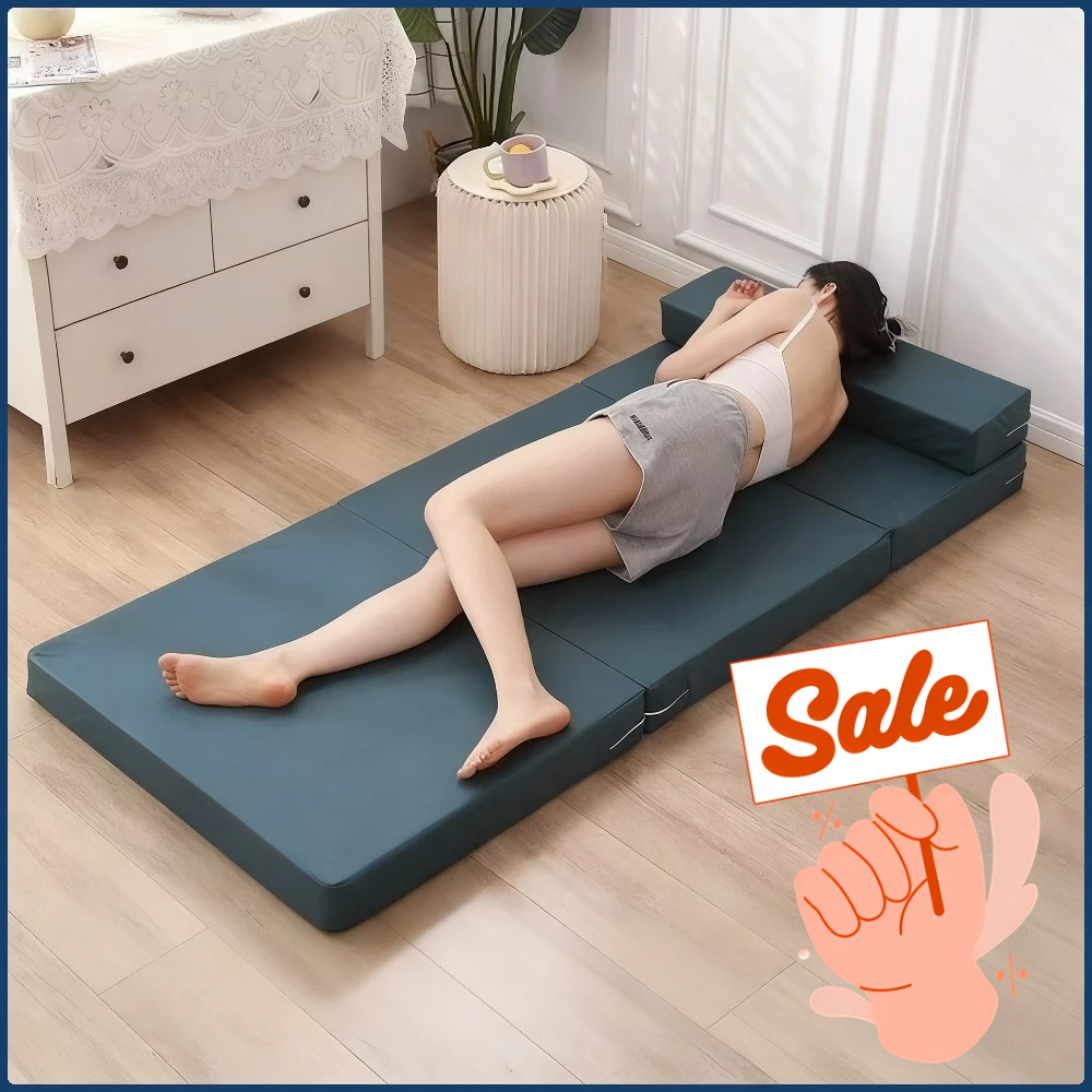 Foldable floor mattress, portable nap mat, travel couch mat, memory sponge mat, portable sleeping mat for lunch break and travel