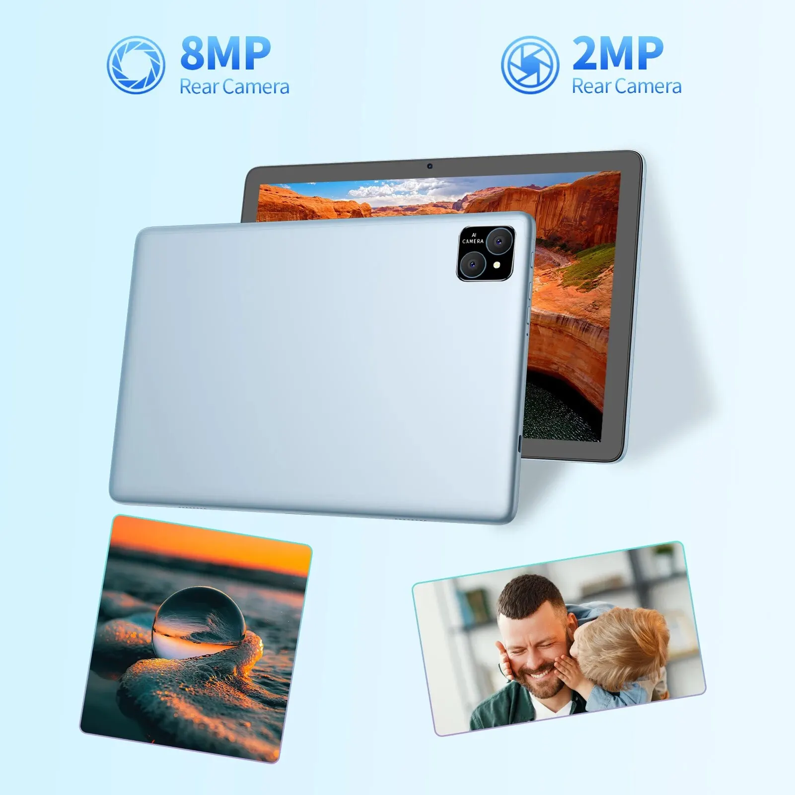 PRITOM TAB11 Android 14 Tablet, 10 Inch, Octa-Core, 5G WiFi6, 128GB, 8000mAh, HD IPS Display, Dual Camera, Bluetooth, FM, TYPE C - Image 3