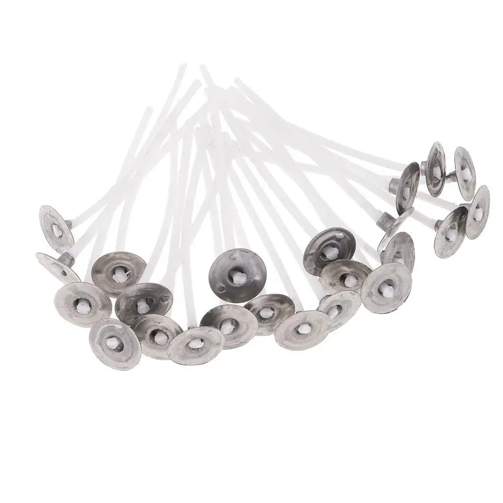 Pre Waxed Cotton Candle Wicks with Metal Sustainers for Making Candles Kit Natural Supplies for Christmas Decor