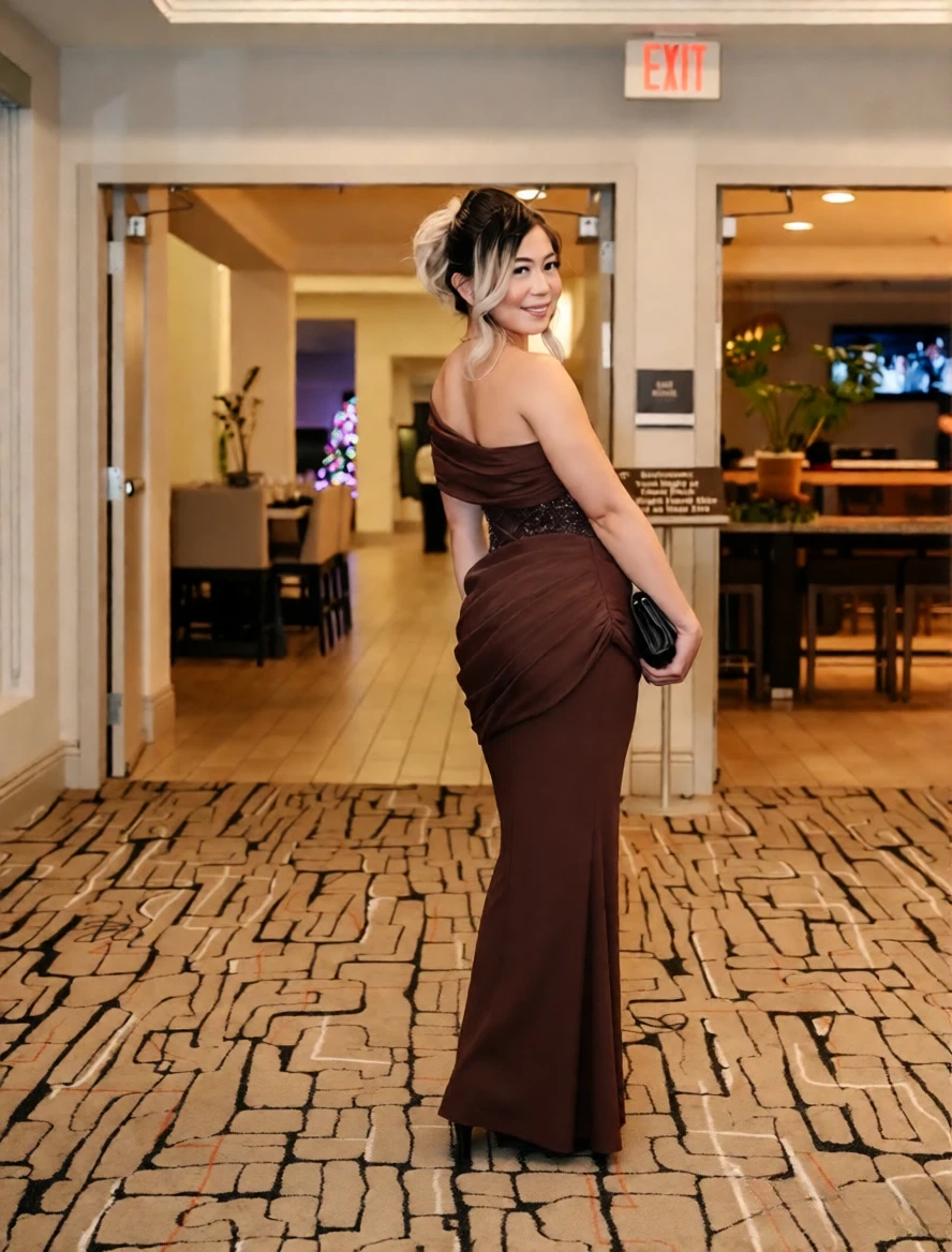 Suninheart One Shoulder Evening Dress for Women Elegant Draped Sequins Dress Long Back Lace Up Mermaid Maxi Party Dress - Image 3