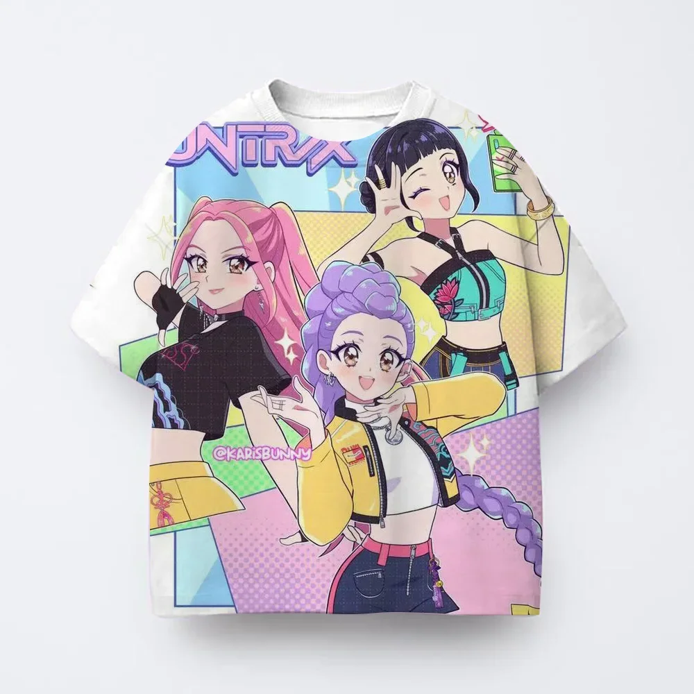 Demon Hunters Kpop T-shirt Girls Boys Short Sleeve Purple Tee Anime Children's Clothing Huntrix Tiger Harajuku Tops Tshirt Gifts - Image 4